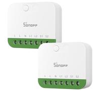 SONOFF MINI DUO, Matter Over WiFi, 2-Chanel WiFi Smart Switch, 16A Total Load, Remote & Automated Control, Neutral Required, Alexa/Google Assistant Compatible, 2 Pack
