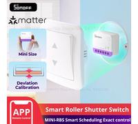 SONOFF MINI-RBS Matter Smart WIFI Curtain Switch Module for Roller Blinds Precise Percentage Control Work with Alexa Google Home MINI-RBS (2 pack)