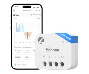 SONOFF MINI-ZB1GP, MINI PM, Zigbee 3.0, Smart Energy Meter, Zigbee Hub Needed, Neutral Required, Power Measuring, Compatible with Home Assistant, 16A