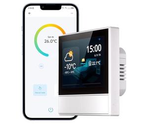 SONOFF NSPanel WiFi Smart Light Switch, 2 Gang Switch Smart Home Control Panel With Temperature Control Function, Smart Lights Control, Work With Alexa & Google Home, Require Live& Neutral Wire, White