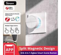 SONOFF Orb 4-In-1 Zigbee Smart Scene Button (SNZB-01M) | Wireless Smart Switch & Light Remote | Multi-Button Scene Controller | Easy No-Wire Installation | Open-Source Platforms Compatible