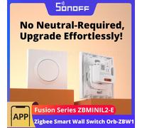 SONOFF Orb-ZBW1L Zigbee 3.0 Smart Wall Switch, No Neutral Required, 1-Gang Light Switch, Works with Alexa & Google Assistant, 6A Load, Compatible with Home Assistant & Zigbee2MQTT