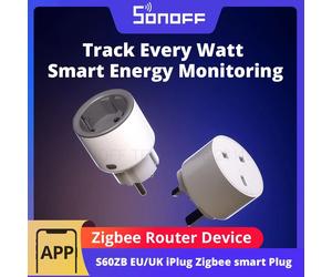 SONOFF S60ZB EU/UK iPlug Zigbee Smart Plug ZIgbee Router Device Overload Protection ENergy Monitoring Timer Control via Alexa