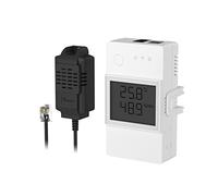 SONOFF Smart Temperature and Humidity Monitoring Switch with LCD Screen THR320D and Temperature and Humidity Sensor THS01, 2.4ghz WiFi Smart Switch with Tem and Hum Sensor Compatible with Alexa, 20A