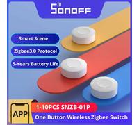 SONOFF SNZB-01P Smart Zigbee Wireless Switch 1-10PCS Smart Scene via eWeLink Two-Way Control with TX Ultimate NSPanel Pro Switch 1PCS SNZB-01P