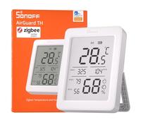 SONOFF AirGuard TH, Indoor Smart Zigbee Temperature and Humidity Sensor, 3.6'' LCD Display, App Monitoring with charts, Notification Alerts, Data Export, Remote Data Display