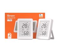SONOFF SNZB-02DR2 AirGuard TH, Indoor Smart Zigbee Temperature and Humidity Sensor, 3.6'' LCD Display, App Monitoring with charts, Notification Alerts, Data Export, Remote Data Display, 2-Pack