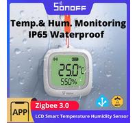 SONOFF SNZB-02WD IP65 Zigbee LCD Smart Temperature Humidity Sensor, Waterproof for Greenhouse/Bathroom, App Monitoring with Charts, Flexible Installation