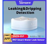 SONOFF SNZB-05P Zigbee Water Leak Sensor with Detection Cable, Wireless Water Leak Detector for Alarm System and Smart Home Automation, Water Sensor Alarm for Kitchen Bathroom Basement
