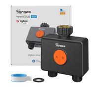 SONOFF SWV-ZF2E Hydro DUO Zigbee Smart 2 Zone Sprinkler Timer, Brass Inlet, IP65, Type-C & 4 AA Battery Powered, Weather-Adaptive with Flow Meter for Garden, Requires Zigbee Hub, Compatible with HA