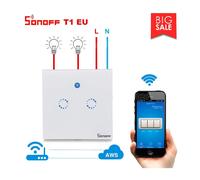 Sonoff T1 Touch Wall Switch 2 CH WiFi + Self-learning Remote Control
