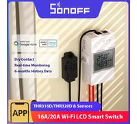 SONOFF THR316D/THR320D Temperature Humidity Smart Switch 16A/20A Dry Contact Output LCD Screen Monitoring via eWeLink Alexa