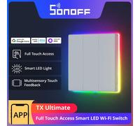 SONOFF 2.4GHZ WiFi Smart Touch Light Switch, Smart Wall Light Switch with LED Backlighting, Panel is Removable and Replaceable, Lives and Neutral Wires Requires, 1 Gang, (T5-1C-86)