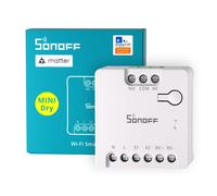 SONOFF WiFi MINI-D Smart Switch with Matter,Home Automation,Dry Contact Output,Supports AC or DC Input,Compatible Alexa & Google Home,for Garage Doors、Boilers、DC Low Power Motors/Solenoid Valves