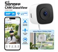 SONOFF CAM GlassView 3MP 2K Window Camera with Local Web Console CAM-S3W | 2.4G/5G WiFi, RTSP/ONVIF, Home Security Camera with Bracket, Easy Install, AI Detection, Color Night Vision,No Subscription