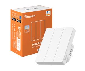 SONOFF ZBM5 Zigbee Smart Light Switch, 80-Type, 3 Channel, Relay Switch, for Neutral or No-Neutral Installations, App Remote Control, Hub is Required