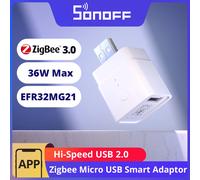 SONOFF ZigBee 3.0 Micro USB Adaptor, Smart USB Switch 5V-22V, Support Fast Charging, Compatible With Alexa, Google Home, Requires ZigBee Hub, ZBMicro