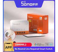 SONOFF ZBMINI L2 Zigbee Smart Switch No Neutral Wire Required 1-Gang Two-Way Control via eWeLink APP Support Alexa Google Alice ZBBridge-P