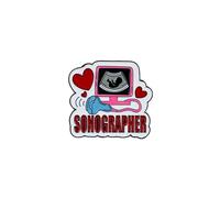 Sonographer Diagnostic Imaging Enamel Pin, Ultrasound Tech Sonography Pin Brooch, Ultrasound Technician Brooch Badge, Funny Gift For Medical Professional Healthcare Worker, Medical Imaging Lapel