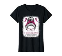 Sonographer in October We Wear Pink Women Breast Cancer T-Shirt