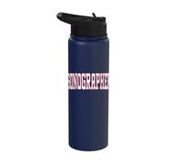 Sonographer Technologist RDMS Tech Pink Toile Floral Stainless Steel Insulated Water Bottle
