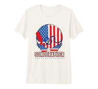 Sonography Ultrasound Tech American Flag Sonographer Premium T-Shirt