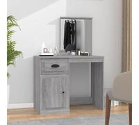 Sonoma Dressing Table with Mirror, Grey, 90 x 50 x 132.5 cm, Wood Composite Makeup Table with Drawer, Storage Space and Shelf for Bedroom, Bathroom, Girls, Beauty and Styling