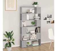 Sonoma Grey Book Cabinet & Room Divider - 100x24x188 cm Stylish Bookshelf Storage Rack & Display Shelf for Living Room & Home Office Versatile Storage Solution