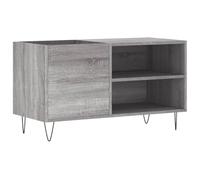 Sonoma Grey Panel Cabinet with Iron Legs 85 x 38 x 48 cm, Spacious Vinyl Cabinet with Storage Space and Sturdy Top Plate for Living Room and Home Cinema
