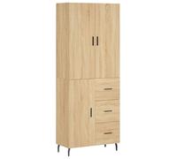 (sonoma oak, 1 door 3 drawers) vidaXL Highboard Sideboard Storage Cabinet Side Cabinet White Engineered Wood