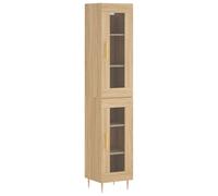 (sonoma oak, 1 glass door) vidaXL Highboard Sideboard Cupboard Storage Cabinet Smoked Oak Engineered Wood