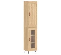 (sonoma oak, 1 glass door) vidaXL Highboard Sideboard Tall Storage Cabinet Side Cabinet Engineered Wood