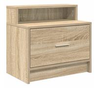 (sonoma oak, 1 pcs) vidaXL Bedside Cabinet with Drawer Concrete Grey 51x31x47 cm bedside table