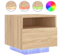 Bedside Cabinets with LED Lights Nightstand Bed Cabinet Side Table vidaXL