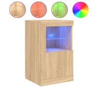 (sonoma oak, 1 pcs) vidaXL Side Cabinet with LED Lights Storage Sideboard Cupboard Engineered Wood