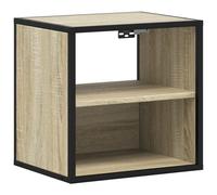 Wall-mounted Bedside Cabinet Sonoma Oak Engineered Wood & Metal 40x31x39.5cm UK