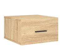 (sonoma oak, 1 pcs) vidaXL Wall-mounted Bedside Cabinet Floating Storage Cabinet Nightstand White