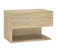 (sonoma oak, 1) vidaXL Wall Bedside Cabinet Floating Nightstand Bedside Unit Hanging Cabinet