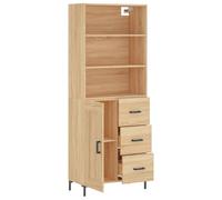 (sonoma oak, 1 wood door 3 drawers) vidaXL Highboard Sideboard Storage Cabinet Side Cabinet White Engineered Wood