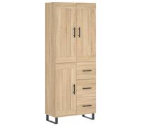 vidaXL Highboard Sonoma Oak 69.5x34x180 cm Engineered Wood - Brown, Brown