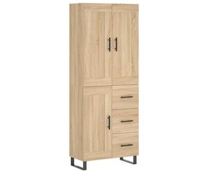 (sonoma oak, 1 wood door 3 drawers) vidaXL Highboard Sideboard Tall Storage Cabinet Side Cabinet Engineered Wood
