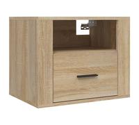 (Sonoma oak, 1 x Bedside cabinet) vidaXL 1/2x Wall-mounted Bedside Cabinet Floating Bedside Unit Multi Colours