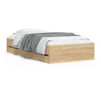 (sonoma oak, 100 x 200 cm) vidaXL Bed Frame with Drawers Mattress Foundation Bed Base Engineered Wood