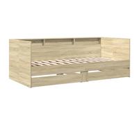 (sonoma oak, 100 x 200 cm) vidaXL Daybed with Drawers Sofa Bed Guest Bed Black 100x200 cm Engineered Wood
