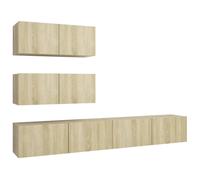 (sonoma oak, 100 x 30 x 30 cm) vidaXL TV Cabinet Set 4 Piece Chipboard Hanging TV Unit 60/100cm Multi Colours