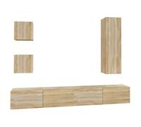 (sonoma oak, 100 x 30 x 30 cm) vidaXL TV Cabinet Set 5 Piece Engineered Wood Indoor Media Unit Multi Colours