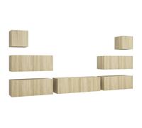 (sonoma oak, 100 x 30 x 30 cm) vidaXL TV Cabinet Set Engineered Wood Media Unit Multi Colours/Sizes 7/8 Piece