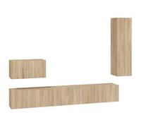 (Sonoma oak, 100 x 30 x 30 cm (W x D x H)) vidaXL TV Cabinet Set 4 Piece TV Console Media Unit Cupboard Engineered Wood