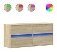 (sonoma oak, 100 x 31 x 45 cm/ 1 pcs) vidaXL TV Wall Cabinet with LED Lights TV Unit Wall Mounted Cabinet