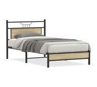 (sonoma oak, 107 x 203 cm) vidaXL Bed Frame without Mattress Smoked Oak 90x190 cm Single Engineered Wood